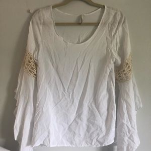 White Flowy Top